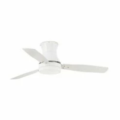FARO BARCELONA Ventilateur De Plafond à Lumière Tonsay - Pièce 17,6m2 - 3 Vitesses - Blanc