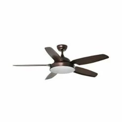 FARO BARCELONA Ventilateur Plafonnier Leyte Avec Lumière Dimmable - 5 Vitesses - Marron - Moteur DC