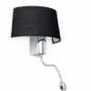 FARO BARCELONA Applique Métal Et Tissus Noir E27 + Led Incluse - Noir