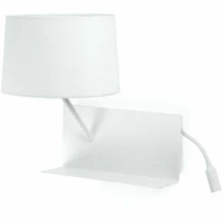 FARO BARCELONA Applique Métal Et Tissus Blanc E27 + Led - Blanc