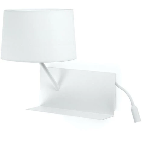 FARO BARCELONA Applique Métal Et Tissus Blanc E27 + Led - Blanc 3 FARO BARCELONA Applique Métal Et Tissus Blanc E27 + Led - Blanc