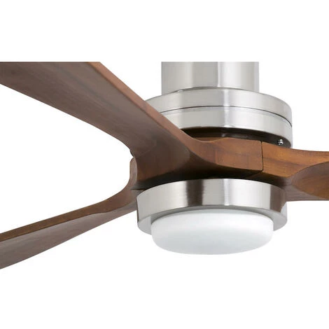 FARO BARCELONA Ventilateur De Plafond Lantau Ø 168 Cm Avec LED - Noyer - Métal - Faro - 33463 - Nickel Satiné 4 FARO BARCELONA Ventilateur De Plafond Lantau Ø 168 Cm Avec LED - Noyer - Métal - Faro - 33463 - Nickel Satiné – Image 2