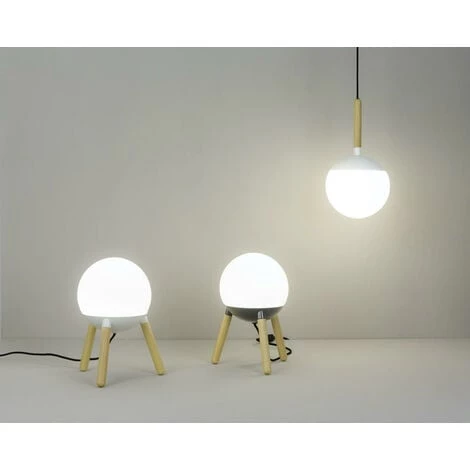 FARO BARCELONA Suspensionbois Blanc E27 - Blanc 4 FARO BARCELONA Suspensionbois Blanc E27 - Blanc – Image 2