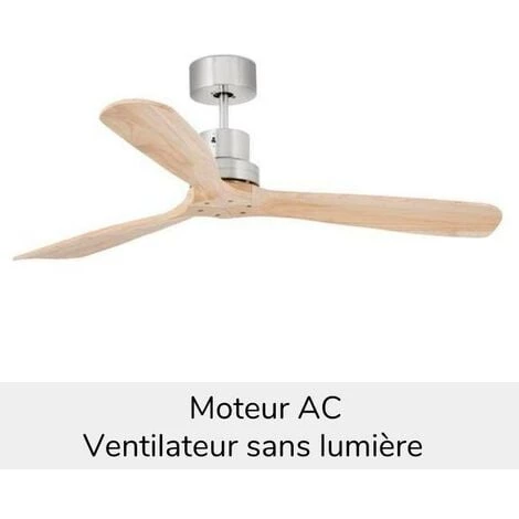 FARO BARCELONA Ventilateur De Plafond Lantau Ø 132 Cm Sans LED - Beige - Noyer - Faro - 33373 - Nickel 3 FARO BARCELONA Ventilateur De Plafond Lantau Ø 132 Cm Sans LED - Beige - Noyer - Faro - 33373 - Nickel