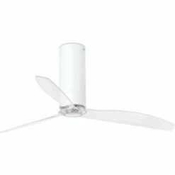 FARO BARCELONA Ventilateur De Plafond Tube DC Blanc Mat 128 Cm