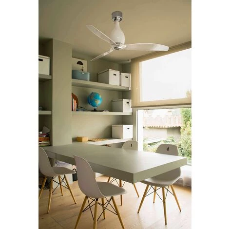 FARO BARCELONA Ventilateur De Plafond Mini Eterfan DC Blanc Brillant 4 FARO BARCELONA Ventilateur De Plafond Mini Eterfan DC Blanc Brillant – Image 2