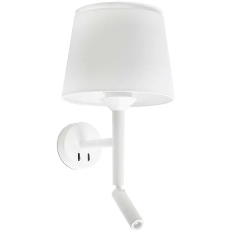 FARO BARCELONA SAVOY Applique Murale Avec Lecteur Blanc/blanc 3 FARO BARCELONA SAVOY Applique Murale Avec Lecteur Blanc/blanc