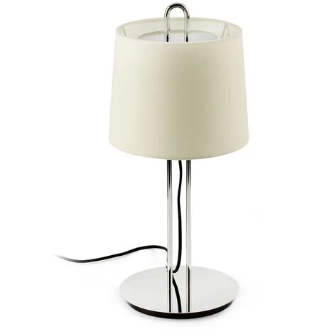 FARO BARCELONA MONTREAL Lampe De Table Chrome/beig 3 FARO BARCELONA MONTREAL Lampe De Table Chrome/beig