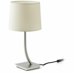 FARO BARCELONA REM Lampe De Table Nickel/beig