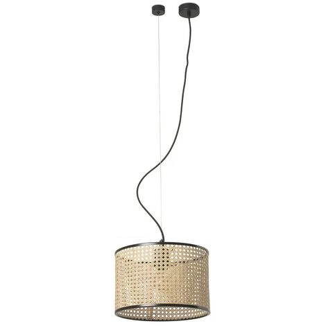 FARO BARCELONA MAMBO Lampe Suspension Noir/rotin ø320 3 FARO BARCELONA MAMBO Lampe Suspension Noir/rotin ø320