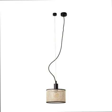 FARO BARCELONA MAMBO Lampe Suspension Noir/rotin ø210 3 FARO BARCELONA MAMBO Lampe Suspension Noir/rotin ø210