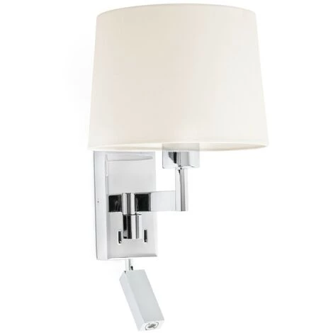 FARO BARCELONA ARTIS Applique Murale Avec Lecteur Chrome/blanc 3 FARO BARCELONA ARTIS Applique Murale Avec Lecteur Chrome/blanc