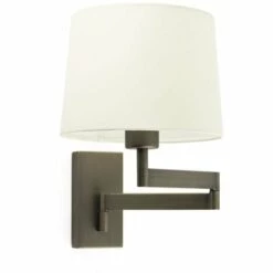 FARO BARCELONA ARTIS Applique Murale Avec Bras Articulé Bronze/beigee