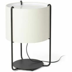 FARO BARCELONA DRUM Lámpara Sobremesa Noire/beige
