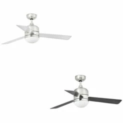 FARO BARCELONA Ventilateur De Plafond Cebu Nickel 102 Cm Avec Lumière