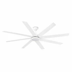 FARO BARCELONA Ventilateur Surdimensionné Blanc De Modèle De Siècle Avec Le Moteur De DC Et La Led Intégrée FARO