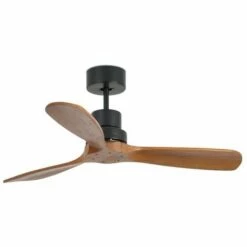 FARO BARCELONA Ventilateur Plafond Mini Lantau - Pièce 13m² - 3 Vitesses - Noir Mat