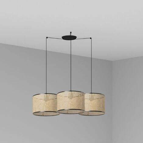 FARO BARCELONA MAMBO Lampadaire Noire/rotin ø320 3L 3 FARO BARCELONA MAMBO Lampadaire Noire/rotin ø320 3L