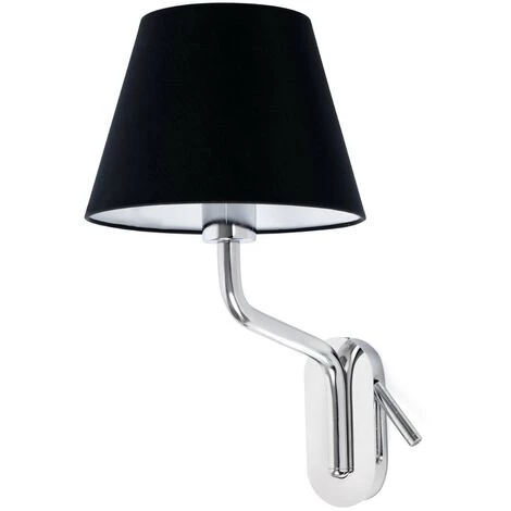 FARO BARCELONA ETERNA Applique Murale Avec Lecteur Gauche Chrome/noire 3 FARO BARCELONA ETERNA Applique Murale Avec Lecteur Gauche Chrome/noire
