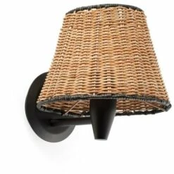 FARO BARCELONA Applique SAMBA Noir/rotin