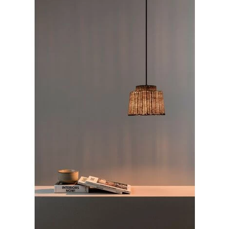 FARO BARCELONA Lampe Suspension Noir/rotin ø225 SAIPAN 7 FARO BARCELONA Lampe Suspension Noir/rotin ø225 SAIPAN – Image 5