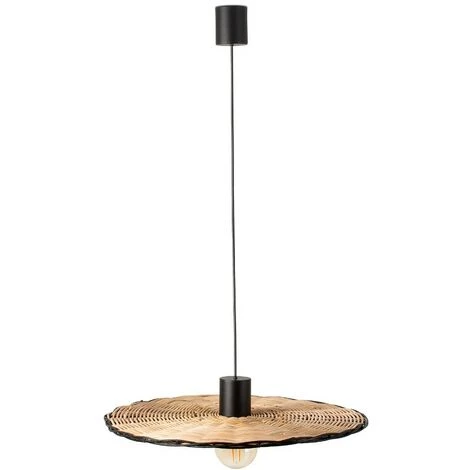 FARO BARCELONA Suspension Noir/rotin ø600 COSTAS 4 FARO BARCELONA Suspension Noir/rotin ø600 COSTAS – Image 2