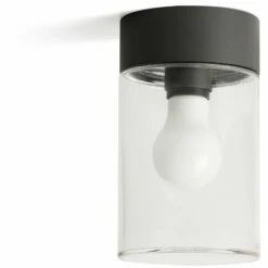 FARO BARCELONA Plafonnier Gris Foncé Avec Verre Transparent KILA