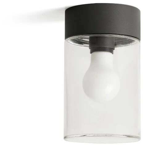 FARO BARCELONA Plafonnier Gris Foncé Avec Verre Transparent KILA 3 FARO BARCELONA Plafonnier Gris Foncé Avec Verre Transparent KILA