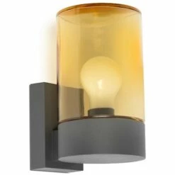 FARO BARCELONA Applique Murale Gris Foncé Verre Ambré KILA