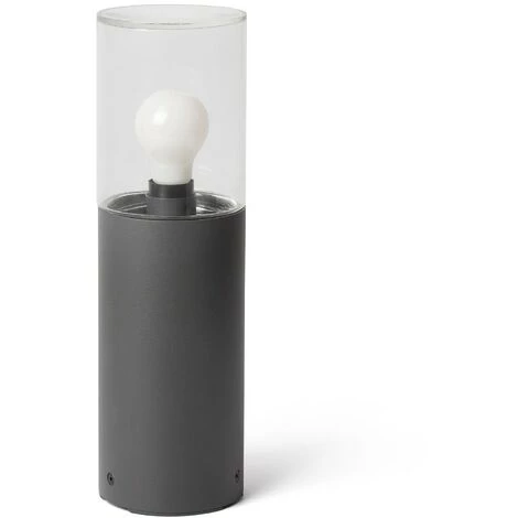 FARO BARCELONA Borne Gris Foncé Avec Verre Transparent H400 KILA 3 FARO BARCELONA Borne Gris Foncé Avec Verre Transparent H400 KILA