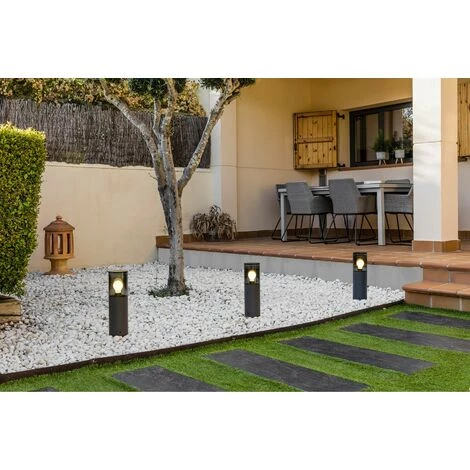 FARO BARCELONA Borne Gris Foncé Verre Fumé H400 KILA 4 FARO BARCELONA Borne Gris Foncé Verre Fumé H400 KILA – Image 2