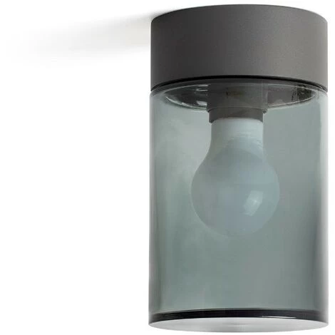 FARO BARCELONA Plafonnier Gris Foncé Avec Verre Fumé KILA 3 FARO BARCELONA Plafonnier Gris Foncé Avec Verre Fumé KILA