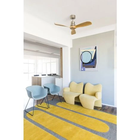 FARO BARCELONA Ventilateur De Plafond Sans Lumière Nickel Mat/pin MINI LANTAU DC 4 FARO BARCELONA Ventilateur De Plafond Sans Lumière Nickel Mat/pin MINI LANTAU DC – Image 2