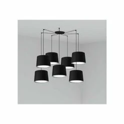 FARO BARCELONA Suspensionmétal Et Tissus Noir E27 - Noir