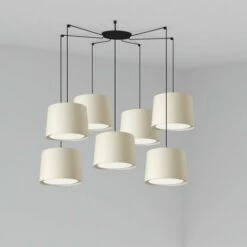 FARO BARCELONA Suspensionmétal Et Tissus Beige E27 - Beige