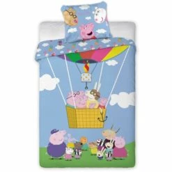 FARO BARCELONA PARURE DE LIT PEPPA GEORGE EN COTON 160 X 200 CM + 70 X 80 CM FARO 589
