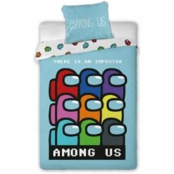 FARO BARCELONA FARO TEKSTYLIA PARURE DE LIT EN COTON 140 X 200 + 70 X 90 CM IMPOSTOR AMONG US 24613