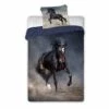 FARO BARCELONA FARO TEKSTYLIA PARURE DE LIT EN COTON 140 X 200 + 70 X 90 CM MOTIF CHEVAUX NOIRS TORNADO -FARO BARCELONA Soldes 70439292 1